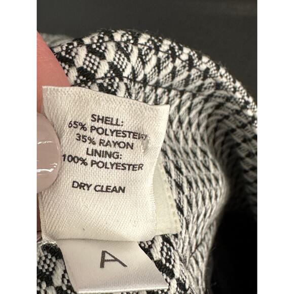 Ann Taylor LOFT Skirt Women 4 Black White Polyester Blend Side Zip Mini - Picture 6 of 8